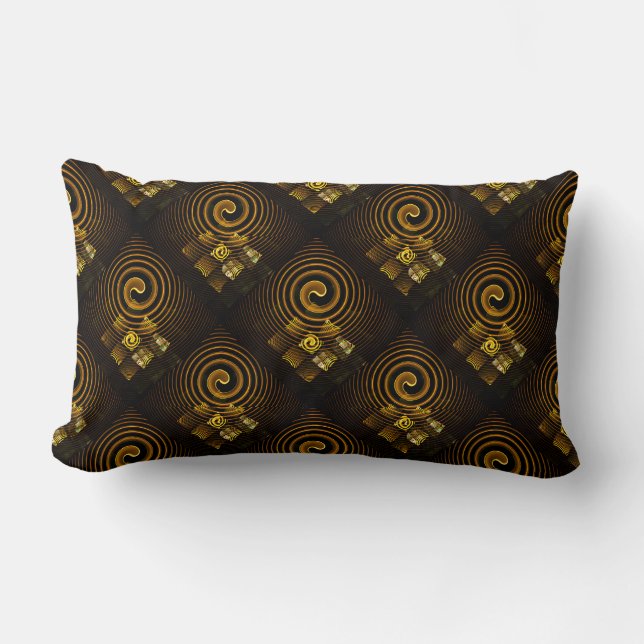 Coussin Rectangle Or Moderne Boho Élégant Motif d'Art Abstrait #502 (Recto)