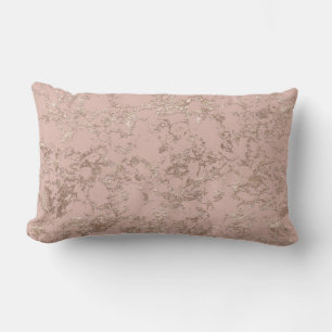 Coussin Rectangle Or Rose Abstrait