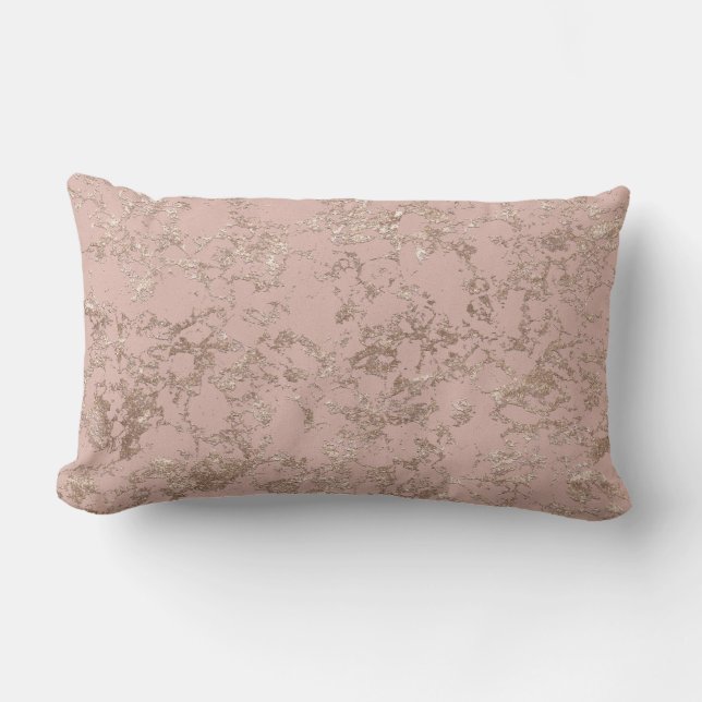 Coussin Rectangle Or Rose Abstrait (Recto)