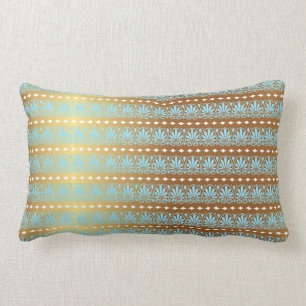 Coussin Rectangle Or Turquoise Aquamarine Grilles métalliques Royal