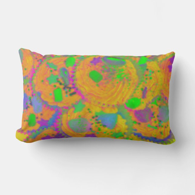 Coussin Rectangle Orange Cupcakes lance l'oreiller (Recto)