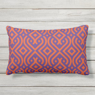 Coussin Rectangle Orange et conception pourpre