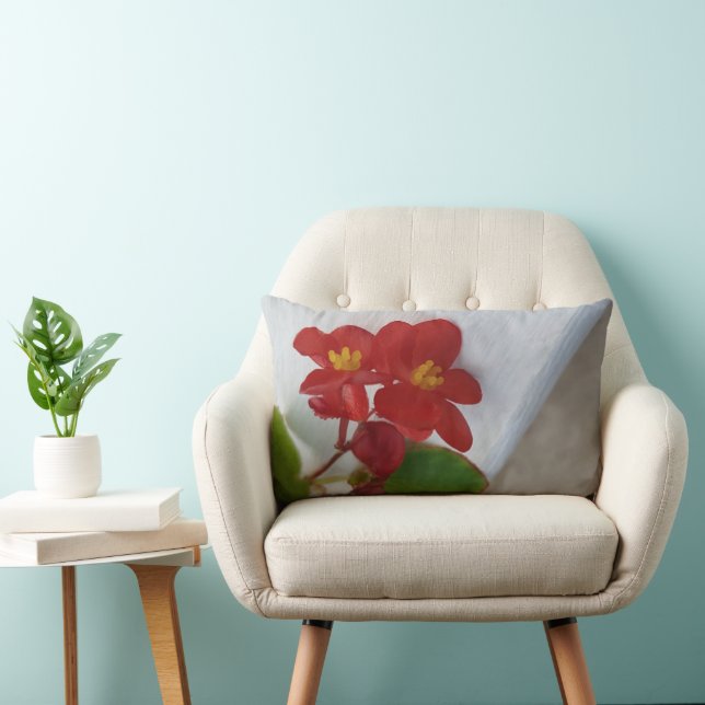 Coussin Rectangle Orange Rouge Avec Jaune (Chaise)