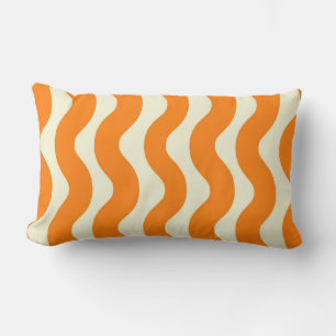 Coussin Rectangle Orange Super Wavy Stripe Abstrait Printemps modern