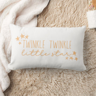 Coussin Rectangle Orange "Twinkle Twinkle Little Star" Baby Nursery