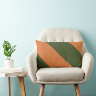 Coussin Rectangle Orange Vert Harmonieux