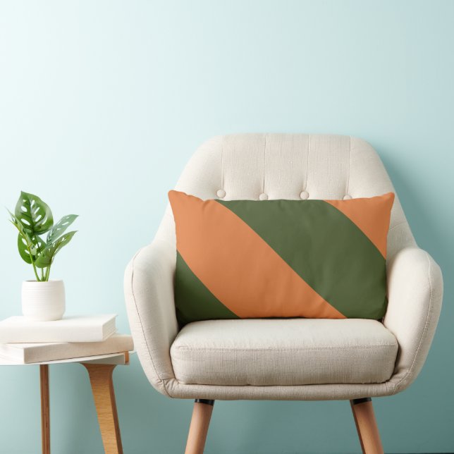 Coussin Rectangle Orange Vert Harmonieux (Chaise)