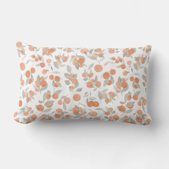 Coussin Rectangle Oranges aquarelles (Recto)