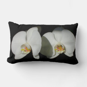Coussin Rectangle Orchidées blanches romantiques, photo florale trop