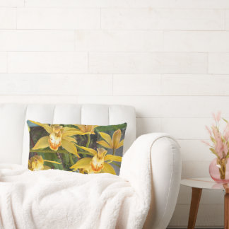 Coussin Rectangle Orchidées jaunes épanouies