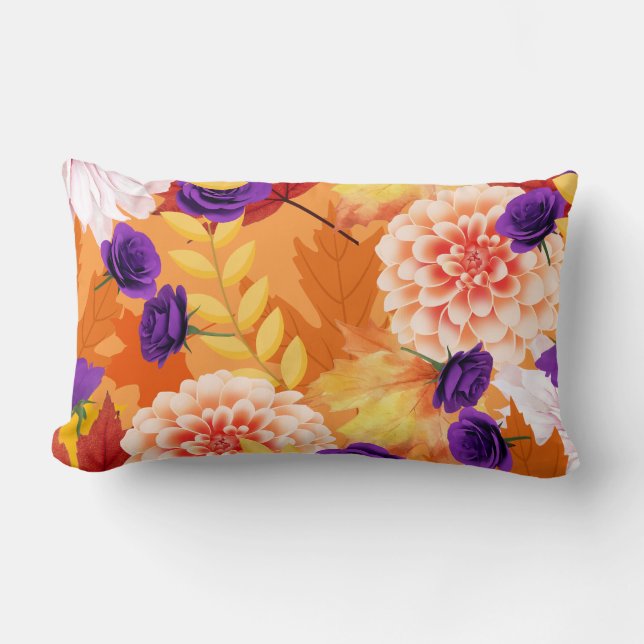 Coussin Rectangle Oreiller, fleurs d'automne (Recto)