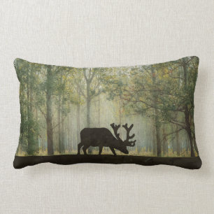Coussin Rectangle Orignaux dans l'illustration de forêt