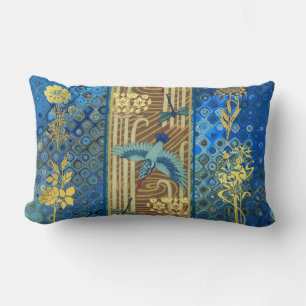 Coussin Rectangle Ornat bleu or