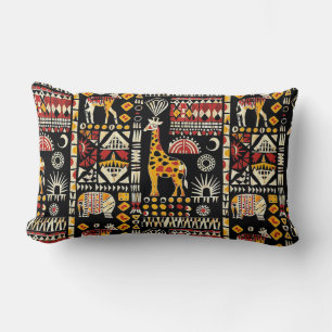 Coussin Rectangle Ornement traditionnel ethnique africain, patte tri