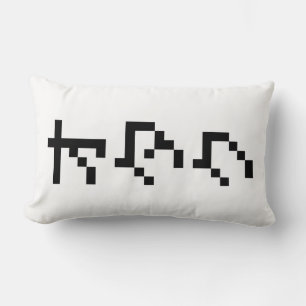 Coussin Rectangle OTAKU 8 bits Pixel japonais Katakana vertical