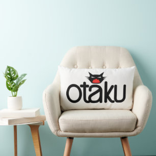 Coussin Rectangle Otaku Chat Drôle Slogan