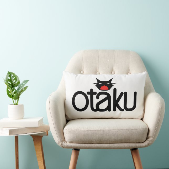 Coussin Rectangle Otaku Chat Drôle Slogan (Chaise)