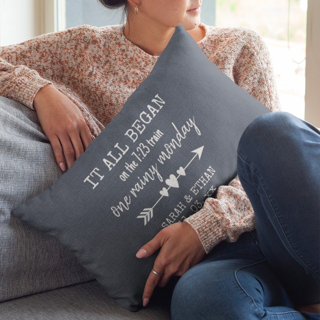 Coussin Rectangle Où tout a commencé la Saint-Valentin avec amour (Créateur téléchargé)