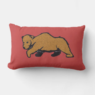 Coussin Rectangle Ours Brown Red Woodland