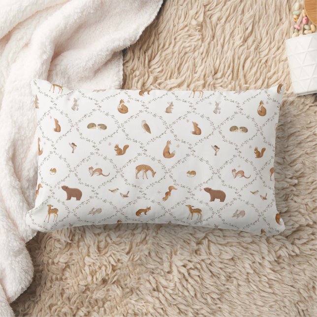 Coussin Rectangle Ours Lapin Lapereau Renard Animaux Forestiers Enfa (Couverture)