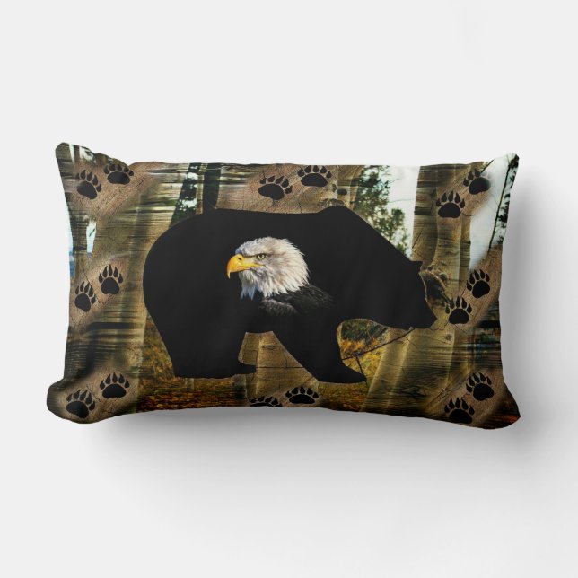 Coussin Rectangle Ours Noir Ourson Ourson Ourson Ours Empreintes de  (Recto)