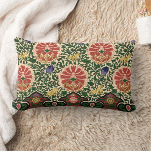 Coussin Rectangle Owen Jones Chinoiserie Rouge Lotus Floral Art Desi