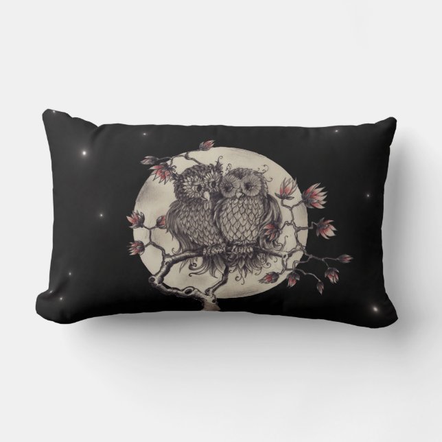 Coussin Rectangle Owls In Love (Recto)