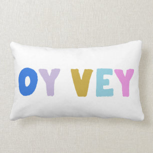 Coussin Rectangle Oy Vey Expression Yiddish Drôle Mignonne Colorée