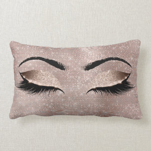 Coussin Rectangle Paillette rose de maquillage fascinant de noir de