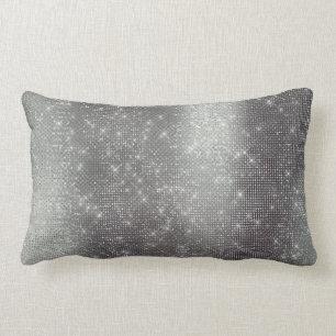 Coussin Rectangle Paillette scintillante métallique de graphite