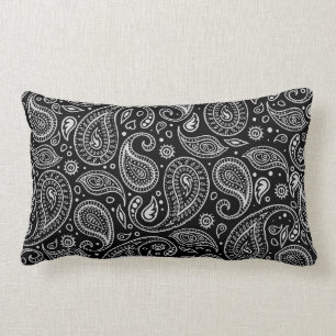 Coussin Rectangle Paisson simple noir et blanc Imprimer