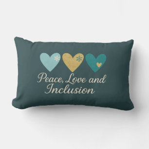Coussin Rectangle Paix, Amour et Inclusion Fêtes Inclusives