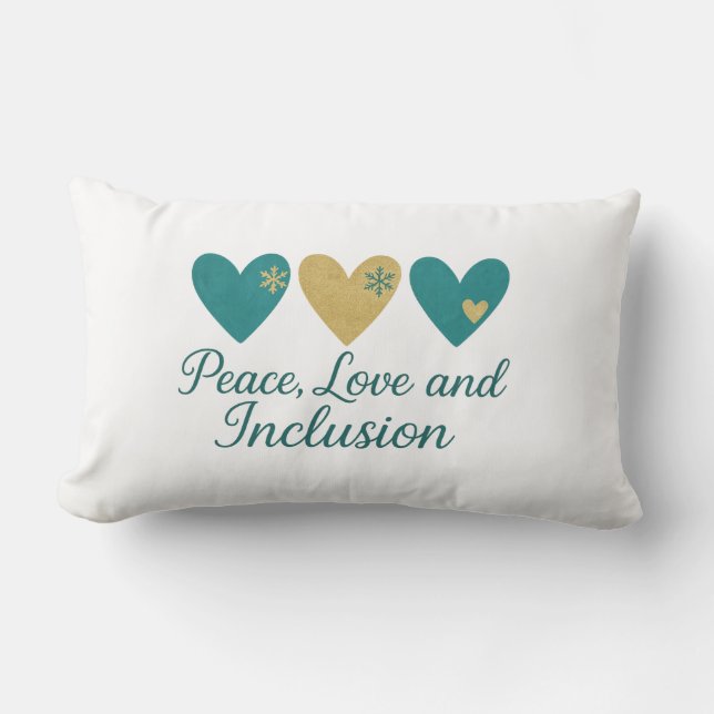 Coussin Rectangle Paix, Amour et Inclusion | Vacances Inclusives (Recto)
