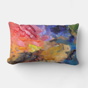 Coussin Rectangle Palette de couleurs de peintre artistique