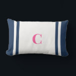 Coussin Rectangle Palm Beach Preppy Monogram Lumbar Pillow<br><div class="desc">Personalized Stripe Dorm Pillow | Custom Initial College Dorm Decor Elevate your space with this Palm Beach preppy monogram lumbar pillow, featuring bold coastal-inspired stripes and a personalized initial for a classic yet vibrant look. Designed with a clean center panel and colorful stripe accents, this pillow brings a polished preppy...</div>
