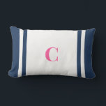 Coussin Rectangle Palm Beach Preppy Monogram Lumbar Pillow<br><div class="desc">Personalized Stripe Dorm Pillow | Custom Initial College Dorm Decor Elevate your space with this Palm Beach preppy monogram lumbar pillow, featuring bold coastal-inspired stripes and a personalized initial for a classic yet vibrant look. Designed with a clean center panel and colorful stripe accents, this pillow brings a polished preppy...</div>