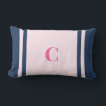 Coussin Rectangle Palm Beach Preppy Monogram Lumbar Pillow<br><div class="desc">Personalized Stripe Dorm Pillow | Custom Initial College Dorm Decor Elevate your space with this Palm Beach preppy monogram lumbar pillow, featuring bold coastal-inspired stripes and a personalized initial for a classic yet vibrant look. Designed with a clean center panel and colorful stripe accents, this pillow brings a polished preppy...</div>