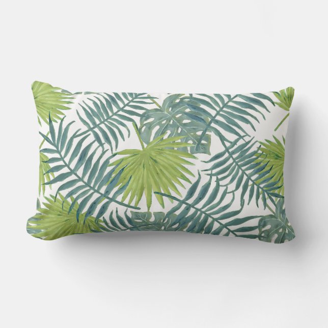 Coussin Rectangle Palm Tree Fronds Peinture hawaïenne (Recto)