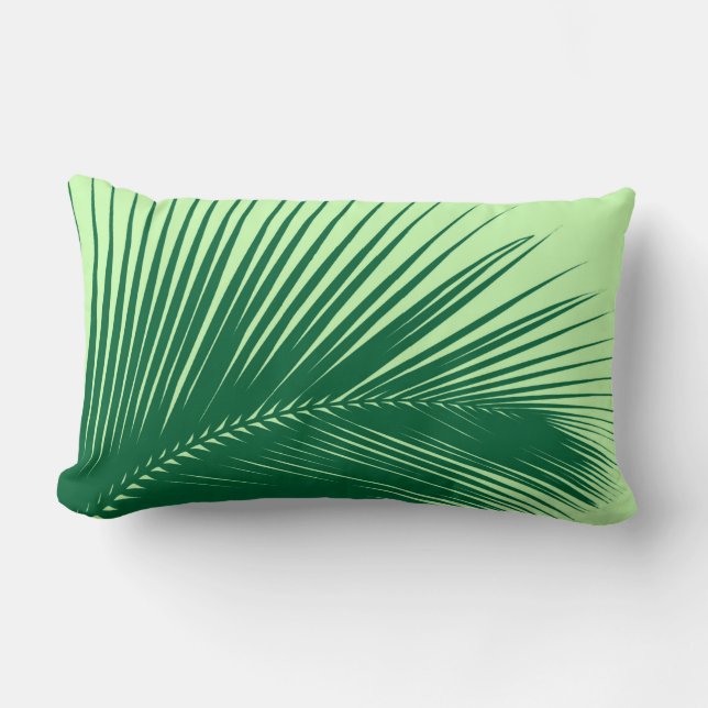 Coussin Rectangle Palmette - vert d'émeraude et de chaux (Recto)