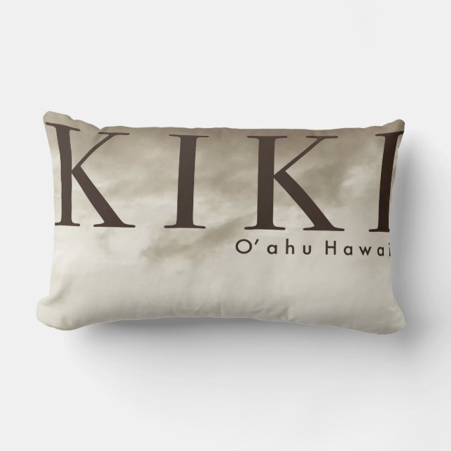 Coussin Rectangle Palmier hawaïen vintage Waikiki (Recto)