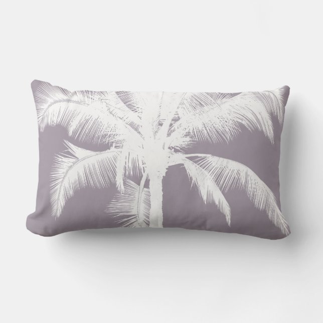 Coussin Rectangle Palmier tropical rétro hawaïen Vintage violet (Recto)