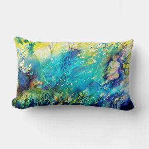 COUSSIN RECTANGLE PAN JOUER FLUTE ET CERF EN BOIS VERT