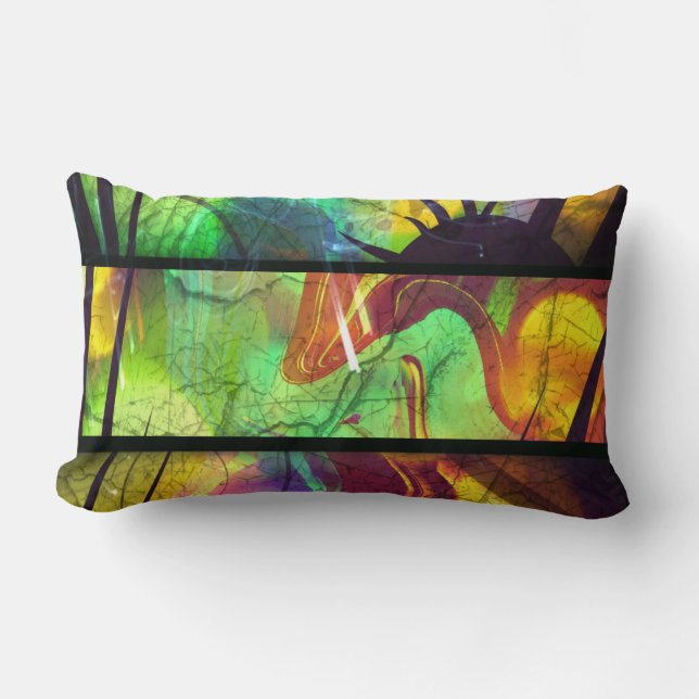 Coussin Rectangle Panes peintes Luminaire Abstrait Lecteur (Recto)