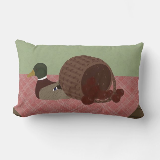 Coussin Rectangle Panier d'Apple et carreau de leurre de canard (Recto)