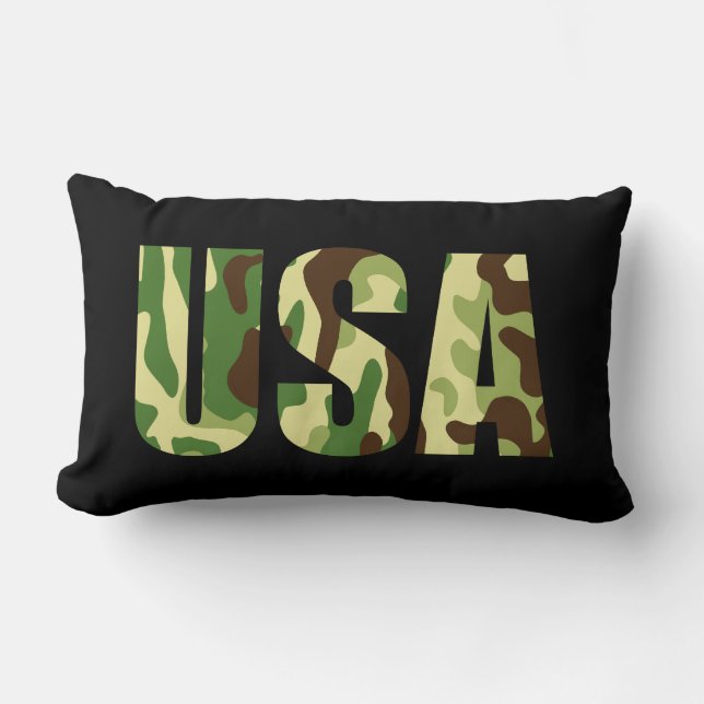 Coussin Rectangle Panneau de camouflage de kaki américain (Recto)