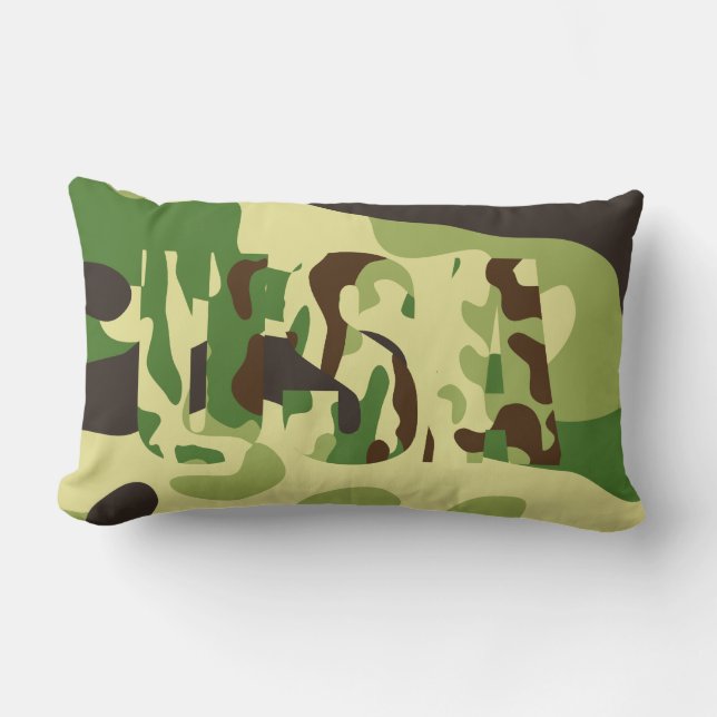 Coussin Rectangle Panneau de camouflage de kaki américain (Recto)