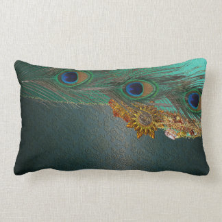 Coussin Rectangle Paon Bling