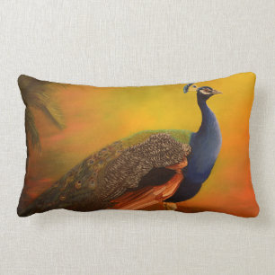 Coussin Rectangle Paon indien de paon