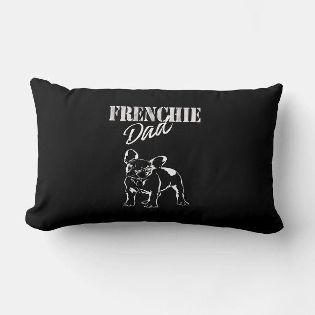 Coussin Rectangle Papa De Mignonne Frenchie Amoureux Français De Bul (Recto)