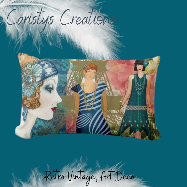 Coussin Rectangle Papiers Art déco (Créateur téléchargé)